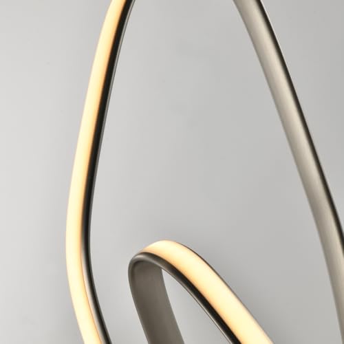 LQWELL® Tischlampe, Modern Minimalistisch Tischleuchte Mattes Sandnickel, LED Nachttischlampe, Metall Schreibtischlampe Esstischlampe für Schlafzimmer Wohnzimmer