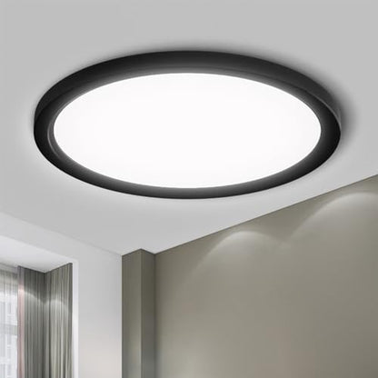 LQWELL® Ceiling Light LED Ceiling Lamp, IP44 Waterproof Bathroom Lamp Round Flat 23W 6000K 2400LM Modern Simple Lamp Thin for Living Room Bathroom Bedroom Kitchen Balcony Basement Office, 300 * 25mm