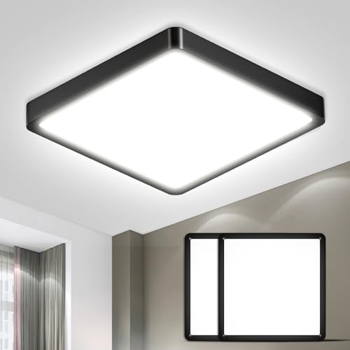 LQWELL® Ceiling Light LED Ceiling Lamp, IP44 Waterproof Bathroom Lamp Square Flat 18W 6000K 1600LM Modern Simple Lamp Thin for Living Room Bathroom Bedroom Kitchen Hallway Basement Office, 220 * 24mm