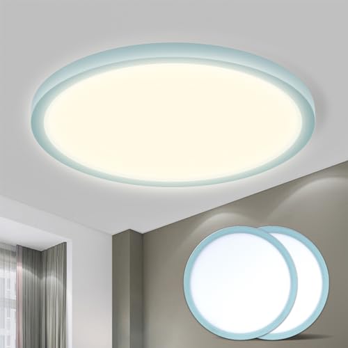 LQWELL® Ceiling Light LED Ceiling Lamp, IP44 Waterproof Bathroom Lamp Round Flat 18W 4000K 1600LM Modern Simple Lamp Thin for Living Room Bathroom Bedroom Kitchen Balcony Basement Office, 220 * 24mm