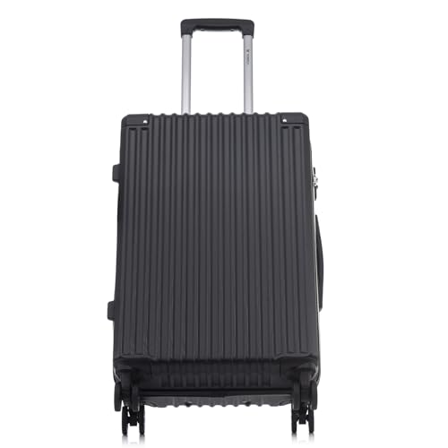 yonsly Trolley Reisekoffer Suitcase, Rollkoffer Handgepäck ABS Hartschalen mit 4 Rollen 360°, Sicherheitsschloss, Weicher Gummigriff, 210D-Futter (L, Schwarz)
