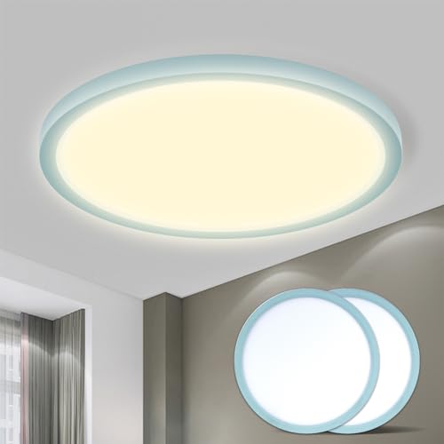 LQWELL® Ceiling Light LED Ceiling Lamp, IP44 Waterproof Bathroom Lamp Round Flat 18W 3000K 1600LM Modern Simple Lamp Thin for Living Room Bathroom Bedroom Kitchen Balcony Basement Office, 220 * 24mm