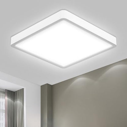 LQWELL® Ceiling Light LED Ceiling Lamp, IP44 Waterproof Bathroom Lamp Square Flat 23W 6000K 2600LM Modern Simple Lamp Thin for Living Room Bathroom Bedroom Kitchen Balcony Basement Office, 300 * 25mm