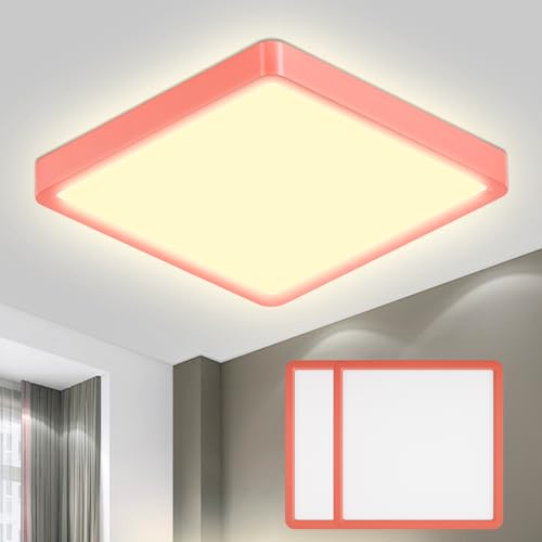 LQWELL® Deckenleuchte LED Deckenlampe, IP44 Wasserfest Badlampe Quadrat Flach 23W 3000K 2400LM Modern Schlicht Lampe Dünn für Wohnzimmer Badezimmer Schlafzimmer Küche Balkon Keller Büro, 300 * 25mm