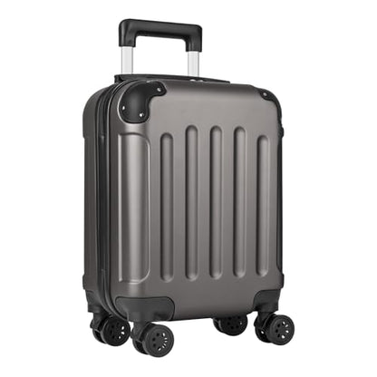 yonsly® Koffer Suitcase XL Grau, Trolley Reisekoffer, Rollkoffer Handgepäck mit 4 Rollen 360°, ABS Hartschalen, Sicherheitsschloss, Weicher Gummigriff, 210D-Futter
