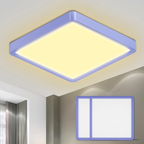 LQWELL® Ceiling Light LED Ceiling Lamp, IP44 Waterproof Bathroom Lamp Square Flat 18W 3000K 1600LM Modern Simple Lamp Thin for Living Room Bathroom Bedroom Kitchen Hallway Basement Office, 220 * 24mm