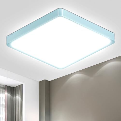 LQWELL® Ceiling Light LED Ceiling Lamp, IP44 Waterproof Bathroom Lamp Square Flat 18W 6000K 1600LM Modern Simple Lamp Thin for Living Room Bathroom Bedroom Kitchen Hallway Basement Office, 220 * 24mm