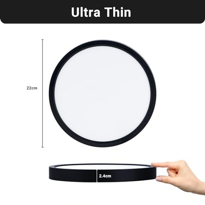 LQWELL® Ceiling Light LED Ceiling Lamp, IP44 Waterproof Bathroom Lamp Round Flat 18W 3000K 1600LM Modern Simple Lamp Thin for Living Room Bathroom Bedroom Kitchen Balcony Basement Office, 220 * 24mm