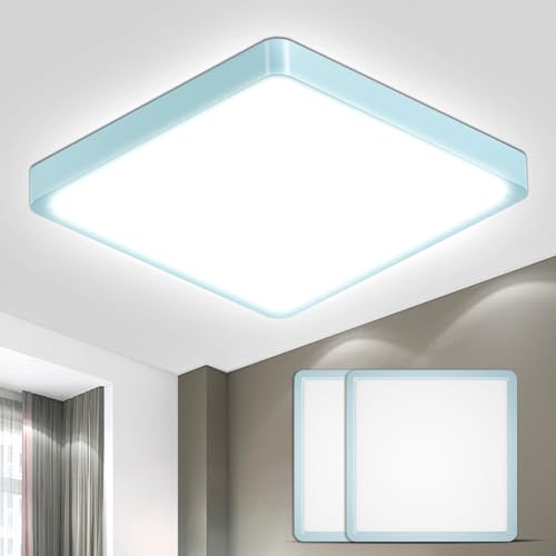 LQWELL® Ceiling Light LED Ceiling Lamp, IP44 Waterproof Bathroom Lamp Square Flat 18W 6000K 1600LM Modern Simple Lamp Thin for Living Room Bathroom Bedroom Kitchen Hallway Basement Office, 220 * 24mm