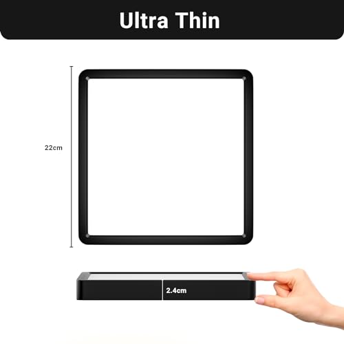 LQWELL® Ceiling Light LED Ceiling Lamp, IP44 Waterproof Bathroom Lamp Square Flat 18W 4000K 1600LM Modern Simple Lamp Thin for Living Room Bathroom Bedroom Kitchen Hallway Basement Office, 220 * 24mm