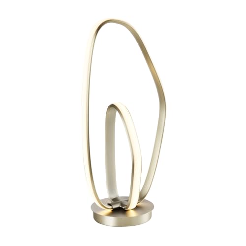 LQWELL® Tischlampe, Modern Minimalistisch Tischleuchte Mattes Sandnickel, LED Nachttischlampe, Metall Schreibtischlampe Esstischlampe für Schlafzimmer Wohnzimmer