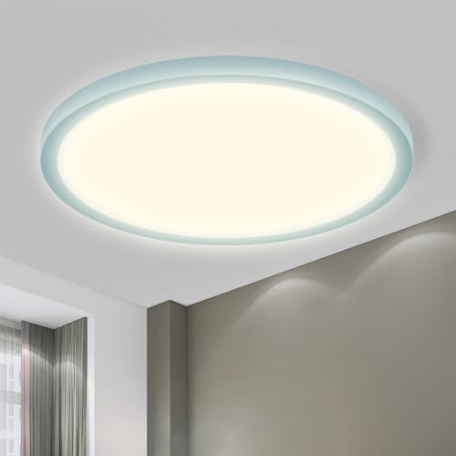 LQWELL® Deckenleuchte LED Deckenlampe, IP44 Wasserfest Badlampe Rund Flach 23W 4000K 2400LM Modern Schlicht Lampe Dünn für Wohnzimmer Badezimmer Schlafzimmer Küche Balkon Keller Büro, 300 * 25mm