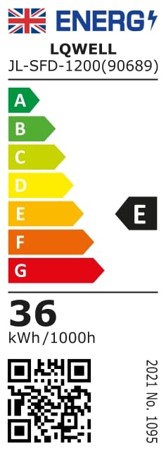LQWELL LED Feuchtraumleuchte, LED Röhre 120x7x4.5cm IP65 Wasserfest, 36W 4050LM 4000K, Deckenleuchte Lange als Kellerleuchte, Wannenleuchte, Nassraumleuchte, Garagelampe, Werkstattlampe