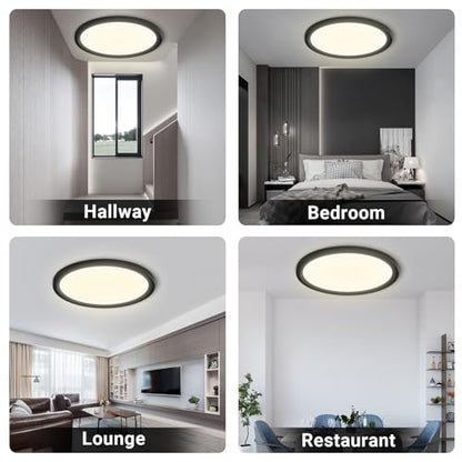 LQWELL® Ceiling Light LED Ceiling Lamp, IP44 Waterproof Bathroom Lamp Round Flat 18W 4000K 1600LM Modern Simple Lamp Thin for Living Room Bathroom Bedroom Kitchen Balcony Basement Office, 220 * 24mm