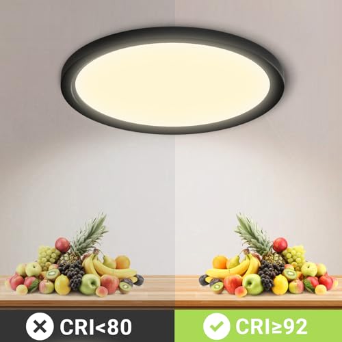 LQWELL® Ceiling Light LED Ceiling Lamp, IP44 Waterproof Bathroom Lamp Round Flat 18W 3000K 1600LM Modern Simple Lamp Thin for Living Room Bathroom Bedroom Kitchen Balcony Basement Office, 220 * 24mm