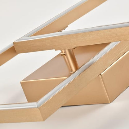 LQWELL® LED Deckenlampe, ModernGeometrische Deckenleuchte 3000K 18W Gold Küchenlampe, Deckenstrahler für Esszimmer Wohnzimmer Schlafzimmer Flur