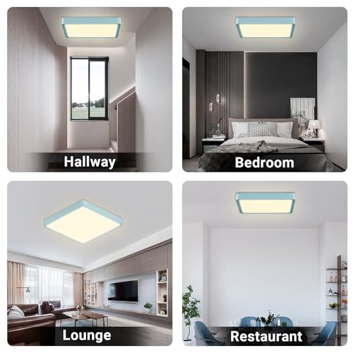 LQWELL® Ceiling Light LED Ceiling Lamp, IP44 Waterproof Bathroom Lamp Square Flat 18W 4000K 1600LM Modern Simple Lamp Thin for Living Room Bathroom Bedroom Kitchen Hallway Basement Office, 220 * 24mm