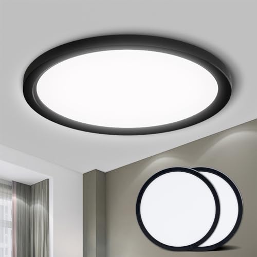 LQWELL® Ceiling Light LED Ceiling Lamp, IP44 Waterproof Bathroom Lamp Round Flat 23W 6000K 2400LM Modern Simple Lamp Thin for Living Room Bathroom Bedroom Kitchen Balcony Basement Office, 300 * 25mm