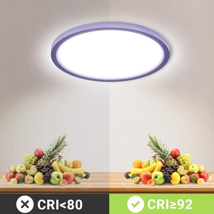 LQWELL® Ceiling Light LED Ceiling Lamp, IP44 Waterproof Bathroom Lamp Round Flat 18W 6000K 1600LM Modern Simple Lamp Thin for Living Room Bathroom Bedroom Kitchen Balcony Basement Office, 220 * 24mm