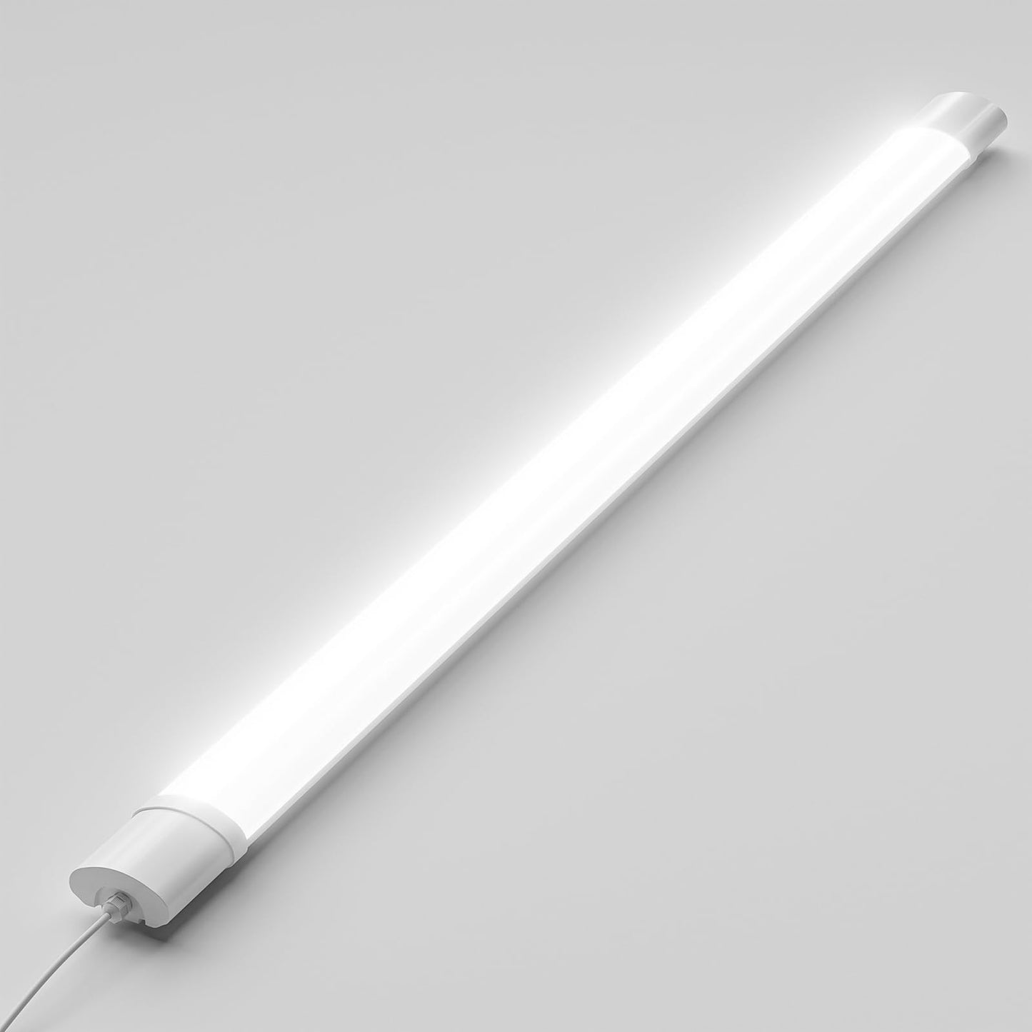 LQWELL LED Feuchtraumleuchte, LED Röhre 120x5.5x3cm IP65 Wasserfest, 24W 2750LM 6500K, Deckenleuchte Lange als Kellerleuchte, Wannenleuchte, Nassraumleuchte, Garagelampe, Werkstattlampe