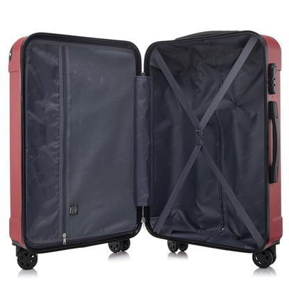 YONSLY® Koffer Suitcase Set, Trolley Reisekoffer, Rollkoffer Handgepäck mit 4 Rollen 360°, ABS Hartschalen, Sicherheitsschloss, Weicher Gummigriff, 210D-Futter (4er Set, S,M,L&XL)