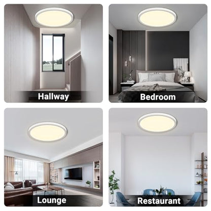 LQWELL® Ceiling Light LED Ceiling Lamp, IP44 Waterproof Bathroom Lamp Round Flat 23W 4000K 2600LM Modern Simple Lamp Thin for Living Room Bathroom Bedroom Kitchen Balcony Basement Office, 300 * 25mm