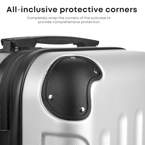 yonsly® Koffer Suitcase S Silber, Trolley Reisekoffer, Rollkoffer Handgepäck mit 4 Rollen 360°, ABS Hartschalen, Sicherheitsschloss, Weicher Gummigriff, 210D-Futter