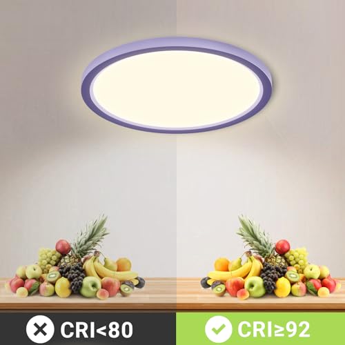 LQWELL® Ceiling Light LED Ceiling Lamp, IP44 Waterproof Bathroom Lamp Round Flat 18W 4000K 1600LM Modern Simple Lamp Thin for Living Room Bathroom Bedroom Kitchen Balcony Basement Office, 220 * 24mm