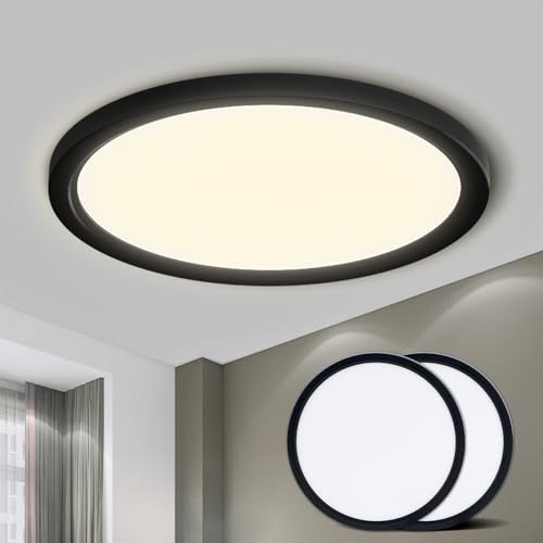 LQWELL® Ceiling Light LED Ceiling Lamp, IP44 Waterproof Bathroom Lamp Round Flat 18W 4000K 1600LM Modern Simple Lamp Thin for Living Room Bathroom Bedroom Kitchen Balcony Basement Office, 220 * 24mm