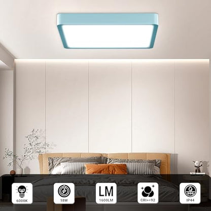 LQWELL® Ceiling Light LED Ceiling Lamp, IP44 Waterproof Bathroom Lamp Square Flat 18W 6000K 1600LM Modern Simple Lamp Thin for Living Room Bathroom Bedroom Kitchen Hallway Basement Office, 220 * 24mm