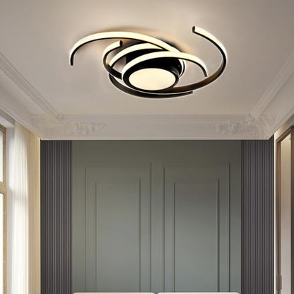 LQWELL ® Ceiling light LED ceiling lamp, 33W 3000K kitchen lamp modern bedroom lamp made of aluminum black white for living room bedroom kitchen balcony hallway basement office, 560 * 560 * 100mm