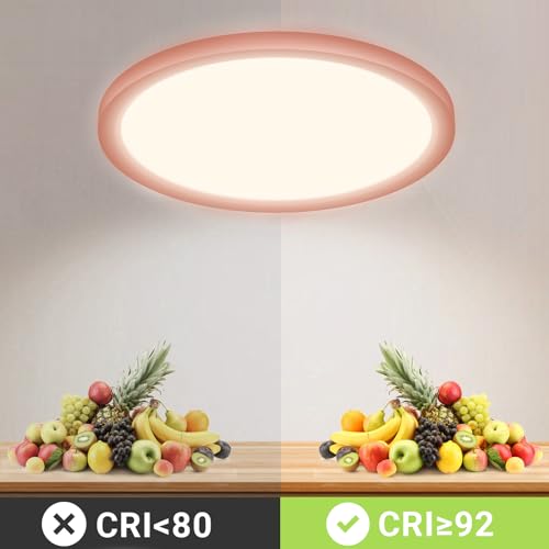 LQWELL® Ceiling Light LED Ceiling Lamp, IP44 Waterproof Bathroom Lamp Round Flat 18W 4000K 1600LM Modern Simple Lamp Thin for Living Room Bathroom Bedroom Kitchen Balcony Basement Office, 220 * 24mm