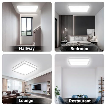 LQWELL® Ceiling Light LED Ceiling Lamp, IP44 Waterproof Bathroom Lamp Square Flat 23W 6000K 2600LM Modern Simple Lamp Thin for Living Room Bathroom Bedroom Kitchen Balcony Basement Office, 300 * 25mm