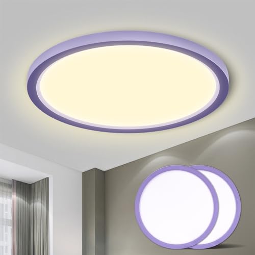 LQWELL® Ceiling Light LED Ceiling Lamp, IP44 Waterproof Bathroom Lamp Round Flat 18W 3000K 1600LM Modern Simple Lamp Thin for Living Room Bathroom Bedroom Kitchen Balcony Basement Office, 220 * 24mm