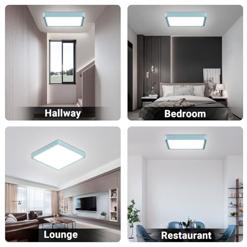LQWELL® Ceiling Light LED Ceiling Lamp, IP44 Waterproof Bathroom Lamp Square Flat 18W 6000K 1600LM Modern Simple Lamp Thin for Living Room Bathroom Bedroom Kitchen Hallway Basement Office, 220 * 24mm