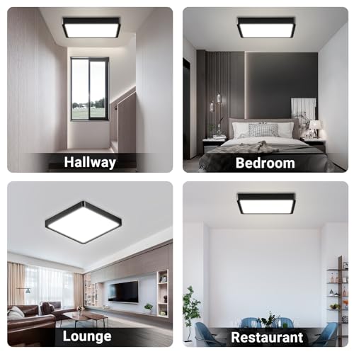 LQWELL® Ceiling Light LED Ceiling Lamp, IP44 Waterproof Bathroom Lamp Square Flat 18W 6000K 1600LM Modern Simple Lamp Thin for Living Room Bathroom Bedroom Kitchen Hallway Basement Office, 220 * 24mm