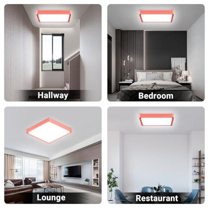 LQWELL® Ceiling Light LED Ceiling Lamp, IP44 Waterproof Bathroom Lamp Square Flat 18W 6000K 1600LM Modern Simple Lamp Thin for Living Room Bathroom Bedroom Kitchen Hallway Basement Office, 220 * 24mm