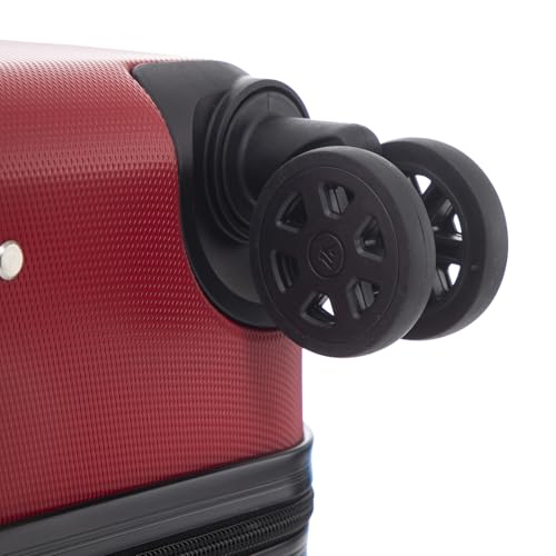 yonsly Koffer Suitcase L Rot, Trolley Reisekoffer, Rollkoffer Handgepäck mit 4 Rollen 360°, ABS Hartschalen, Sicherheitsschloss, Weicher Gummigriff, 210D-Futter