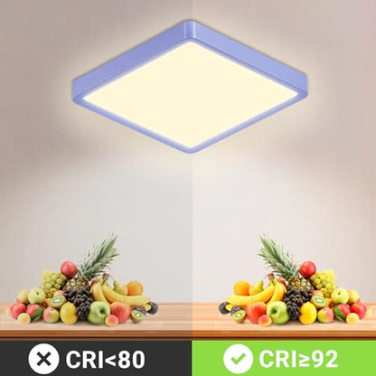 LQWELL® Ceiling Light LED Ceiling Lamp, IP44 Waterproof Bathroom Lamp Square Flat 18W 4000K 1600LM Modern Simple Lamp Thin for Living Room Bathroom Bedroom Kitchen Hallway Basement Office, 220 * 24mm