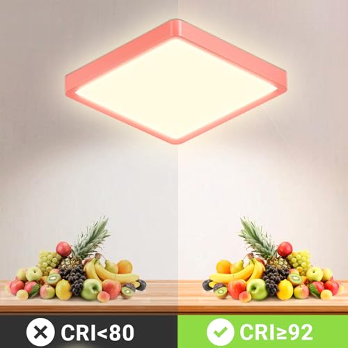 LQWELL® Ceiling Light LED Ceiling Lamp, IP44 Waterproof Bathroom Lamp Square Flat 18W 3000K 1600LM Modern Simple Lamp Thin for Living Room Bathroom Bedroom Kitchen Hallway Basement Office, 220 * 24mm 
