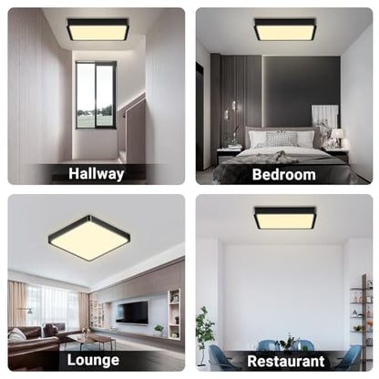 LQWELL® Ceiling Light LED Ceiling Lamp, IP44 Waterproof Bathroom Lamp Square Flat 18W 3000K 1600LM Modern Simple Lamp Thin for Living Room Bathroom Bedroom Kitchen Hallway Basement Office, 220 * 24mm