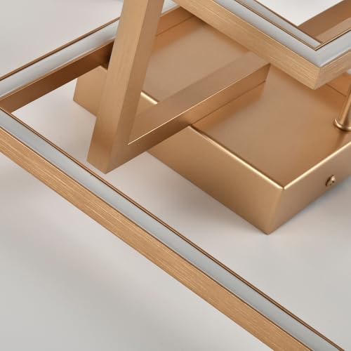 LQWELL® LED Deckenlampe, ModernGeometrische Deckenleuchte 3000K 31W Gold Küchenlampe, Deckenstrahler für Esszimmer Wohnzimmer Schlafzimmer Flur