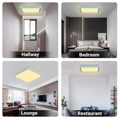 LQWELL® Ceiling Light LED Ceiling Lamp, IP44 Waterproof Bathroom Lamp Square Flat 18W 3000K 1600LM Modern Simple Lamp Thin for Living Room Bathroom Bedroom Kitchen Hallway Basement Office, 220 * 24mm
