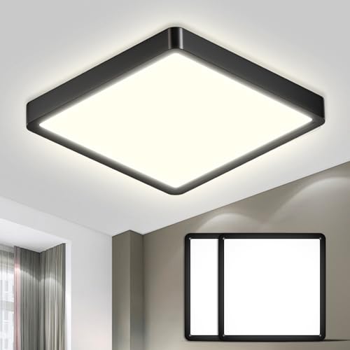 LQWELL® Ceiling Light LED Ceiling Lamp, IP44 Waterproof Bathroom Lamp Square Flat 18W 4000K 1600LM Modern Simple Lamp Thin for Living Room Bathroom Bedroom Kitchen Hallway Basement Office, 220 * 24mm