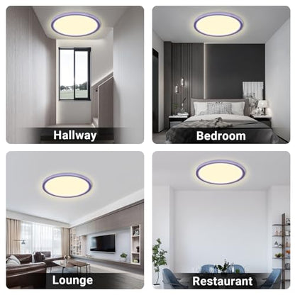 LQWELL® Ceiling Light LED Ceiling Lamp, IP44 Waterproof Bathroom Lamp Round Flat 18W 3000K 1600LM Modern Simple Lamp Thin for Living Room Bathroom Bedroom Kitchen Balcony Basement Office, 220 * 24mm