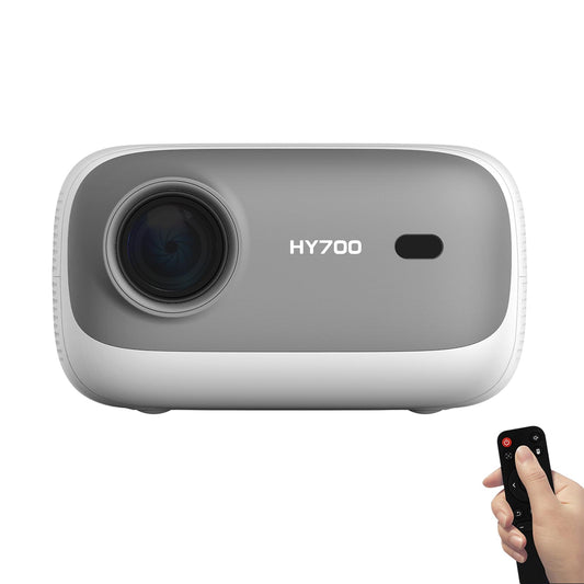 LQWELL® Beamer, HY700 Heimkino Projektor 1080P, unterstützt WiFi 6, BT5.2 mit Android OS, 120 Zoll Display, Motorisierter Fokus, für Phone/PC/Xbox, hdmi, USB