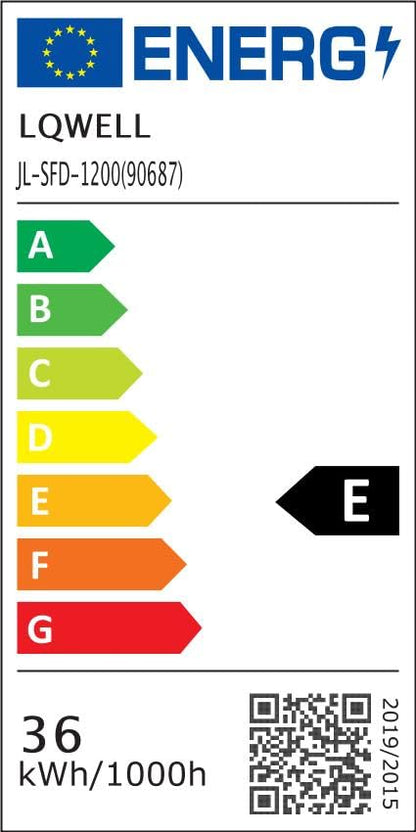 LQWELL LED Feuchtraumleuchte, LED Röhre 120x6.8x5cm IP65 Wasserfest, 36W 4050LM 4000K, Deckenleuchte Lange als Kellerleuchte, Wannenleuchte, Nassraumleuchte, Garagelampe, Werkstattlampe