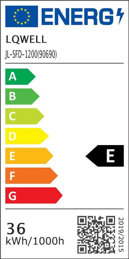 LQWELL LED Feuchtraumleuchte, LED Röhre 120x7x4.5cm IP65 Wasserfest, 36W 4100LM 6500K, Deckenleuchte Lange als Kellerleuchte, Wannenleuchte, Nassraumleuchte, Garagelampe, Werkstattlampe