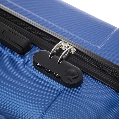 yonsly Koffer Suitcase M Saphirblau, Trolley Reisekoffer, Rollkoffer Handgepäck mit 4 Rollen 360°, ABS Hartschalen, Sicherheitsschloss, Weicher Gummigriff, 210D-Futter