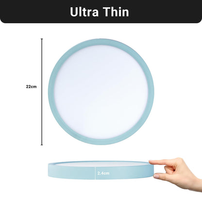 LQWELL® Ceiling Light LED Ceiling Lamp, IP44 Waterproof Bathroom Lamp Round Flat 18W 6000K 1600LM Modern Simple Lamp Thin for Living Room Bathroom Bedroom Kitchen Balcony Basement Office, 220 * 24mm